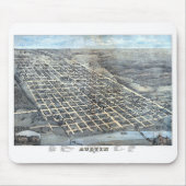 テキサス州オースティンアンティーク航空市地図1873年 マウスパッド (正面)
