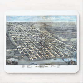 テキサス州オースティンアンティーク航空市地図1873年 マウスパッド