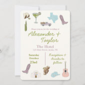 テキサス州オースティン結婚式招待状 招待状 (正面)