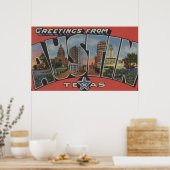 テキサス州オースティンLarge Letter ScenesAustin, TX ポスター (キッチン)