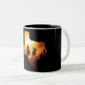 テキサス州カウボーイズ州のテキサス州コーヒーマグ ツートーンマグカップ (正面右)