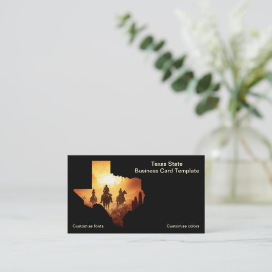 テキサス州カウボーイズ州のテキサス州ロゴ 名刺 (スタンド正面)