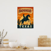 テキサス州カウボーイロデオヴィンテージ ポスター (キッチン)