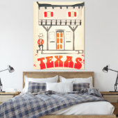 テキサス州カウボーイヴィンテージスタイル旅行ポスター キャンバスプリント (インサイチュ (寝室))