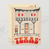 テキサス州カウボーイヴィンテージスタイル旅行ポスター ポストカード (正面/裏面)