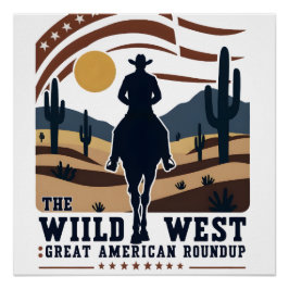 テキサス州カウボーイ・アメリカ・カウボーイ ポスター