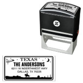 テキサス州カスタムライセンスプレート差出人住所スタンプ セルフインキングスタンプ (インサイチュ)