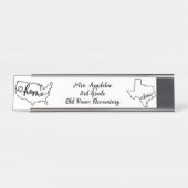 テキサス州カスタム州USホームラインアート デスクネームプレート (正面)