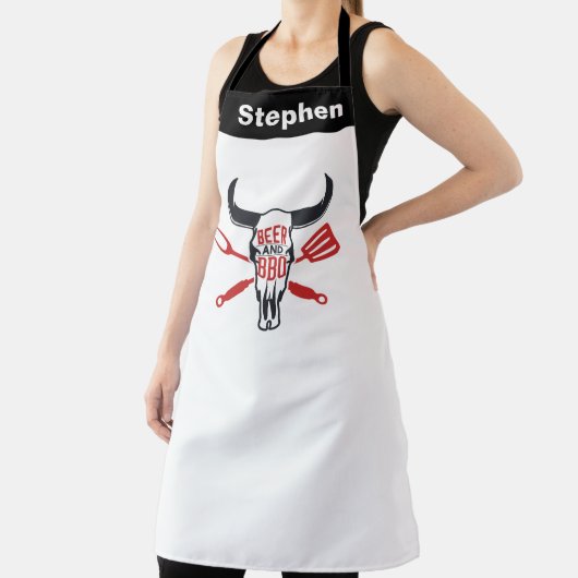 テキサス州カスタムBBQエプロン、カウボーイズビール、BBQ エプロン (インサイチュ)