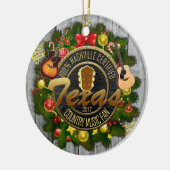 テキサス州カントリーミュージックファンのクリスマス装飾 セラミックオーナメント (左)