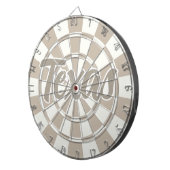 テキサス州カーキアンドホワイト編集可能文字 ダーツボード (正面右)