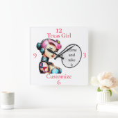 テキサス州ガールサンダー_コーブ スクエア壁時計 (ホーム)