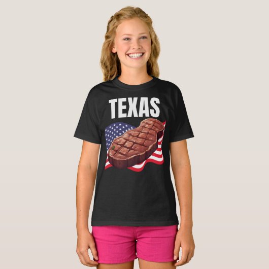 テキサス州ガールズダークTシャツ Tシャツ (正面フル)