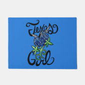 テキサス州ガールテキサス州ブルーボネット ドアマット (正面)