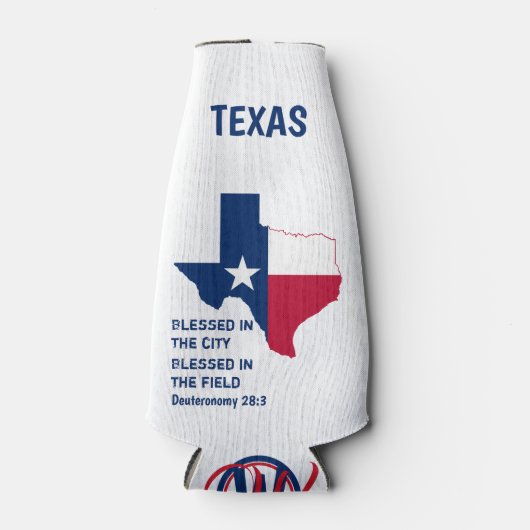 テキサス州クリスチャン聖なる書物、 経典賛美モノグラム ボトルクーラー (正面)