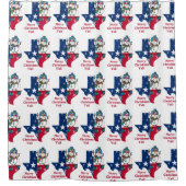 テキサス州クリスマスカウボーイ雪だるまメリークリスマス シャワーカーテン (正面)