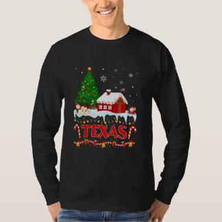 テキサス州クリスマスツリーライトパジャマ州オブテキサス州 Tシャツ