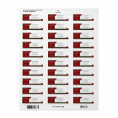 テキサス州クリスマスポインセチア差出人住所 ラベル (フルシート)