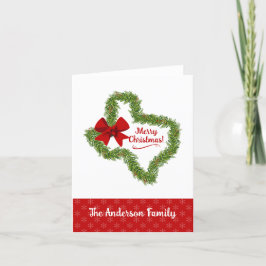 テキサス州クリスマスリースとレッドボウ シーズンカード