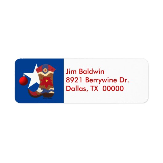 テキサス州クリスマス住所 シール (正面)