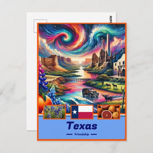テキサス州グランデュールアイコニックランドマークス&自然 ポストカード (正面/裏面)