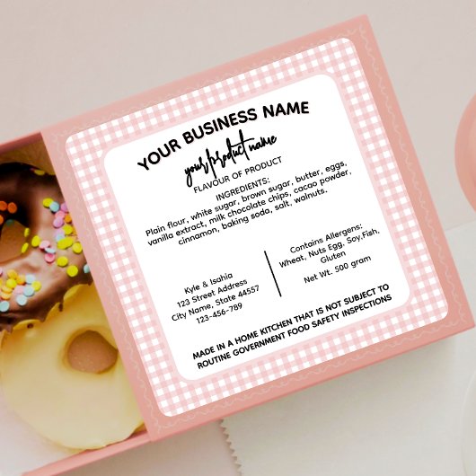 テキサス州コテージローフードラベルの休日ベーキング スクエアシール