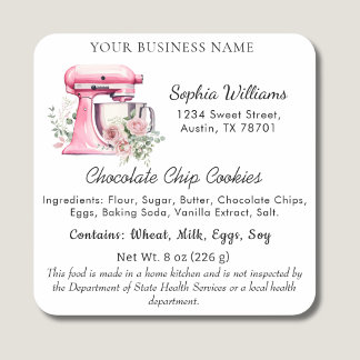 テキサス州コテージ法フードラベルシール スクエアシール