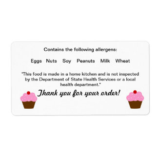 テキサス州コテージ食品法ラベル ラベル