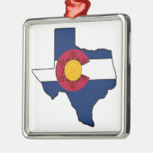 テキサス州コロラド州の雪片の旗の休日のオーナメント メタルオーナメント (左)