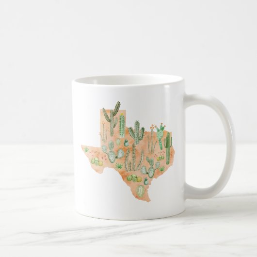 テキサス州サボテン吸汁水カラーマップ コーヒーマグカップ (右)