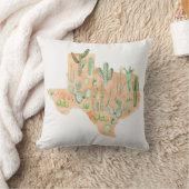 テキサス州サボテン吸汁水彩画 クッション (ブランケット)