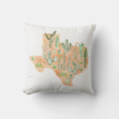 テキサス州サボテン吸汁水彩画 クッション (正面)