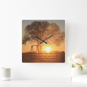 テキサス州サンライズ、聖なる書物、 経典引用文マタイ5:16 スクエア壁時計 (ホーム)