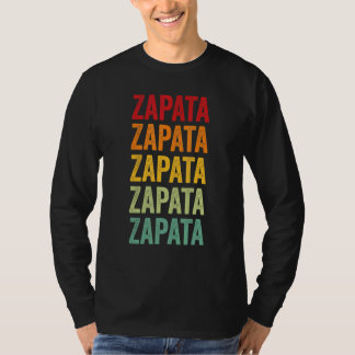 テキサス州ザパタ郡 レインボーテキスト デザイン Tシャツ