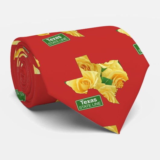 テキサス州シェイプイエローローズ任意のカラーネクタイ ネクタイ (ロール)