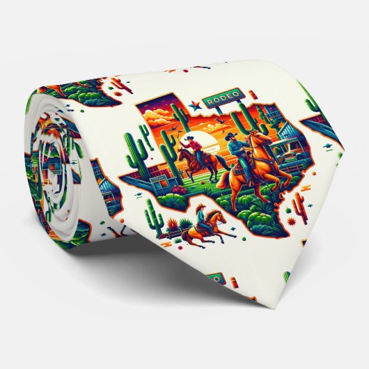 テキサス州シェイプカウボーイ女性のカーボーイサボスロデオサイン ネクタイ (ロール)