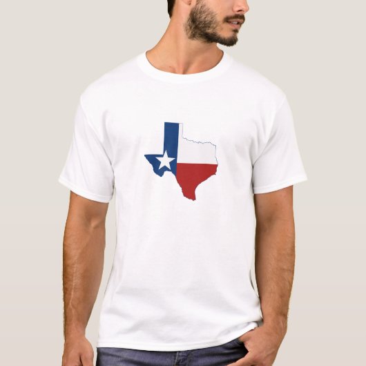 テキサス州シェイプ州旗テシャン赤白青星 Tシャツ (正面)