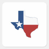 テキサス州シェイプ州旗赤白青テシャン星 スクエアシール (正面)