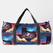 テキサス州シェイプBBQピットカウボーイディアサンセット ダッフルバッグ (裏面)