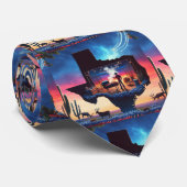 テキサス州シェイプBBQピットカウボーイディアサンセット ネクタイ (ロール)