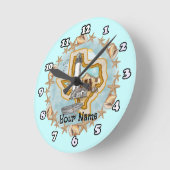 テキサス州シェルズライトハウス ラウンド壁時計 (傾斜)