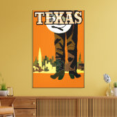 テキサス州シティカウボーイ キャンバスプリント (インサイチュ (リビング))