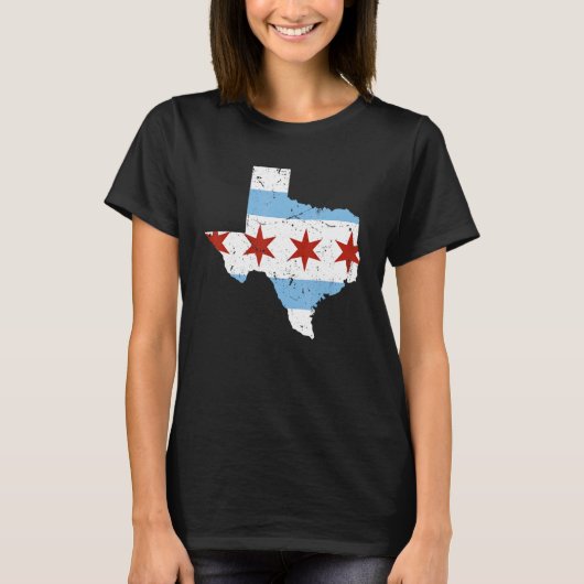 テキサス州シティシカゴ国旗グランジ旅行サウスシド Tシャツ (正面)