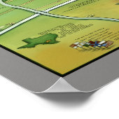 テキサス州シティズカートゥーンマップ ポスター (角)