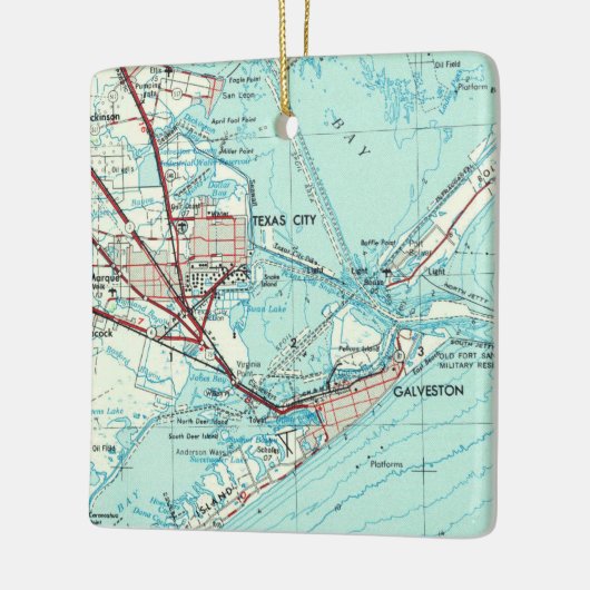テキサス州シティーヴィンテージの地図 セラミックオーナメント (左)