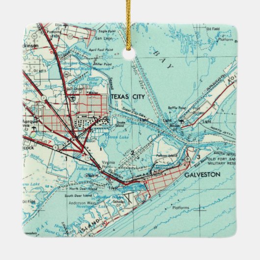 テキサス州シティーヴィンテージの地図 セラミックオーナメント (裏面)