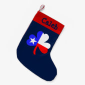 テキサス州シャムロック スモールクリスマスストッキング (正面 (吊り時))