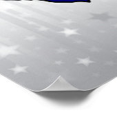 テキサス州シルエットの銀色の輝き ポスター (角)