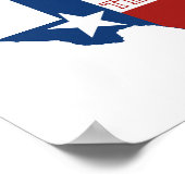 テキサス州シルハット地図の形をした州旗の壁ポスター ポスター (角)