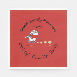 テキサス州スタイルBBQファミリー懇親会キュートホース スタンダードランチョンナプキン